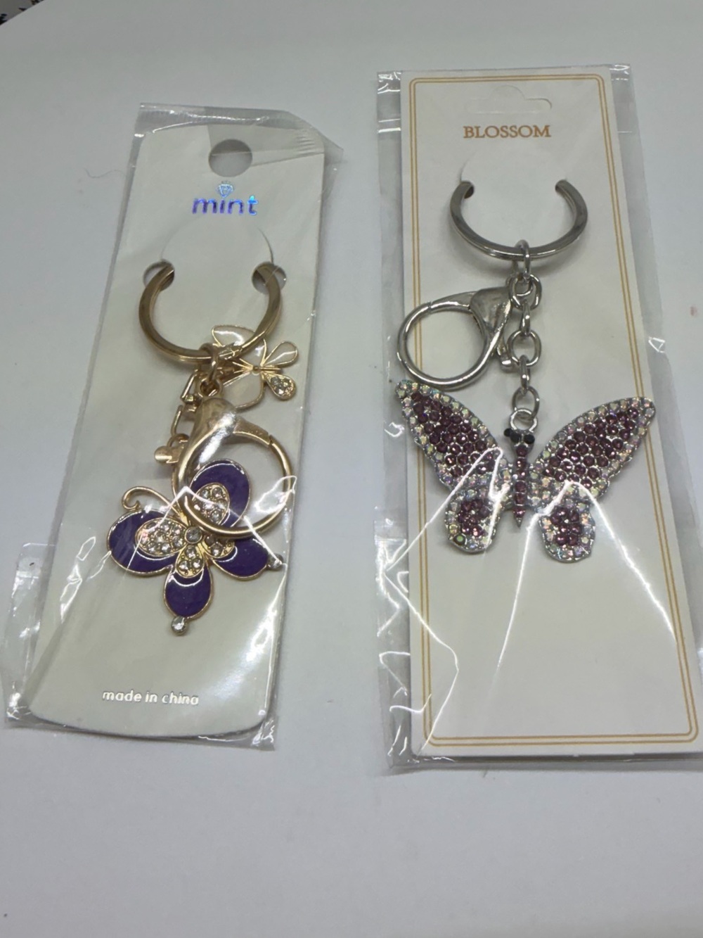 Purple Crystal Butterfly Keychain (2)